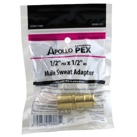 Apollo 1/2 in. Brass PEX-A Barb x 1/2 in. Male Sweat Adapter EPXMS1212